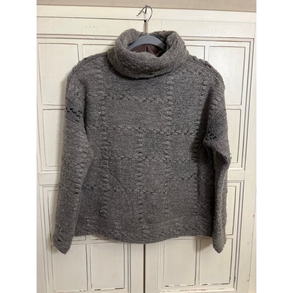 Prana size medium wool blend cowl neck sweater with pockets - Picture 2 of 6